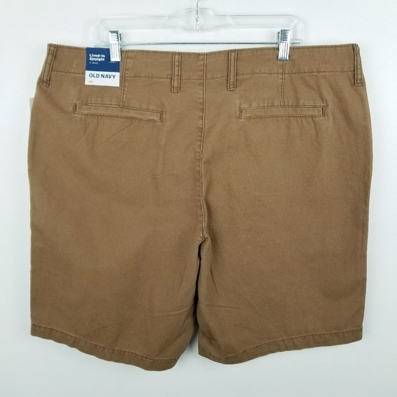 Old Navy #792961 Brown/Dark Khaki Lived-In Straight Shorts NWT size 40 - Picture 2 of 9
